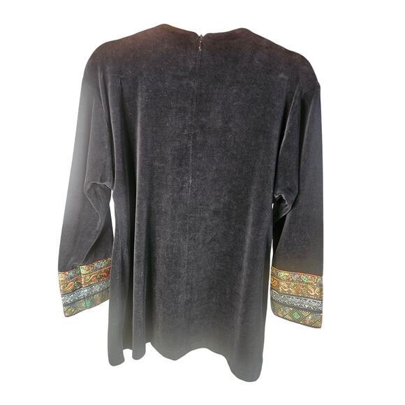 Ruth Norman Neiman Marcus Black Velvet Tunic Top Vintage 60's Sz L - Picture 8 of 11